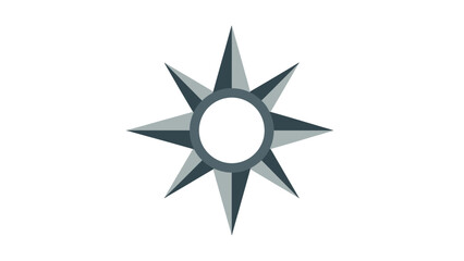 Compass Rose Graphic Icon Isolated on White Background