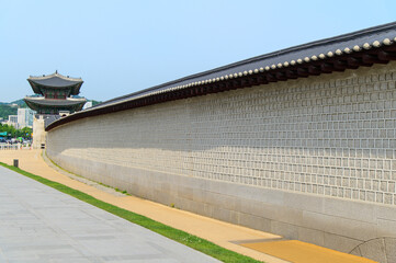 韓国ソウルにある景福宮のとても美しい風景A very beautiful view of the gate in Seoul, Korea
