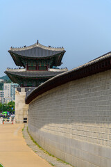 韓国ソウルにある景福宮のとても美しい風景A very beautiful view of the gate in Seoul, Korea