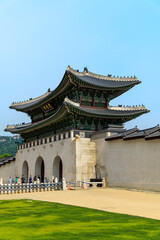 韓国ソウルにある景福宮のとても美しい風景A very beautiful view of the gate in Seoul, Korea