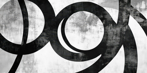 abstract interlocking rings swirling in grunge texture evoking unity and strength perfect for dramatic wallpaper or commercial banner background