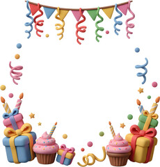 happy birthday cupcakes Frame