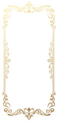 Vintage Thai style frame, print element, website decoration, luxurious gold line design.