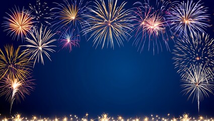 Happy new year 2018 written with Sparkle firework at night.