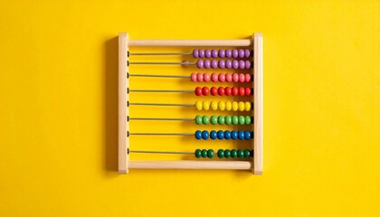 old abacus on yellow background 