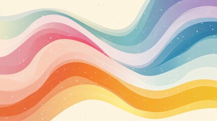 pastel rainbow abstract shapes and lines, playful art design, modern vector illustration