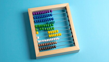 old abacus with colorful beads