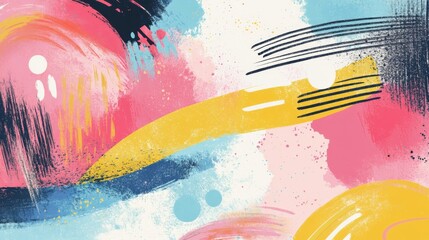 pastel rainbow abstract shapes and lines, playful art design, modern vector illustration