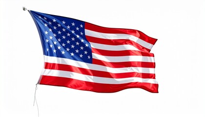 american flag isolated on white