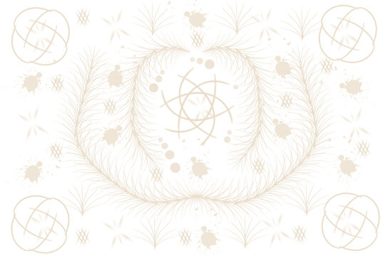 Abstract Floral Background - Elegant Floral Pattern Design in Soft Beige Tones on a Transparent Background - Suitable for Modern and Minimal Creative Projects