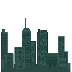 Obraz premium City Building Skyline Vector Illustration – Modern Urban Architecture Design