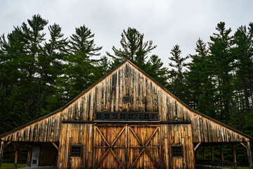 Historic Weathered barn along the Kancamagus Highway in the White Mountain National Forest, New Hampshire