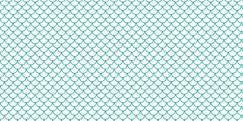 simple teal fish scale pattern for banner poster background. © kowsar