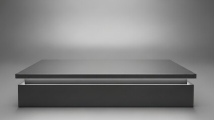 A black, empty, open box with a white background.
