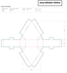 Obraz premium polygonal boxes buckle dieline template box dieline die lines packaging custom dieline box cardboard box dieline pizza box dieline printable product packaging layout,