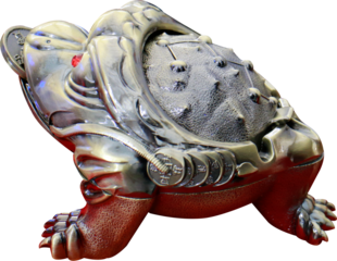 Money-holding toad statue