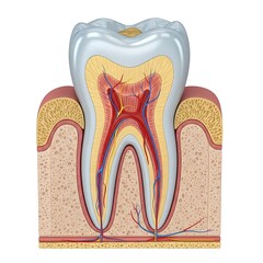 Cross section of a human molar tooth