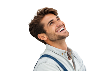 A young man with a refreshing smile. Looking happy. A fulfilling life.