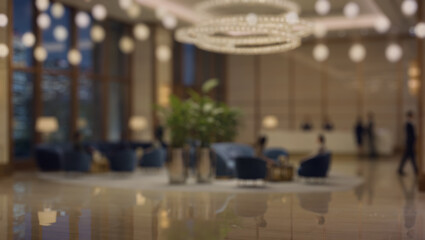 Obraz premium Abstract Luxury Hotel Lobby with Soft Bokeh Lighting