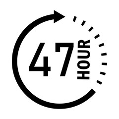 Forty seven hour countdown timer icon