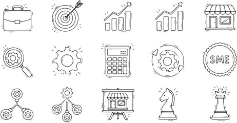 Collection of Business and Finance Icons and Symbols. © traphics