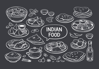 Assortment of Traditional Indian Cuisine Dishes