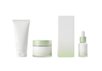 Natural Skincare Products Set on Transparent Background