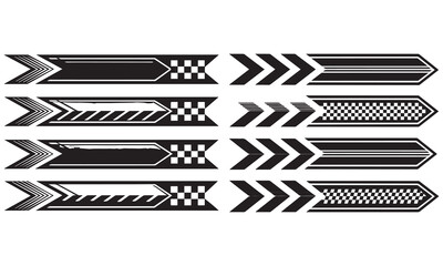 Racing Arrows Design &ndash; Speed Lines, Motorsport Graphics & Checkered Stripe Vector