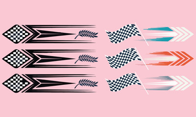 Racing Arrows Design &ndash; Speed Lines, Motorsport Graphics & Checkered Stripe Vector