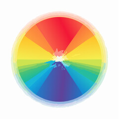 Fototapeta premium Circular rainbow spectrum with blended colors radiating from the center.