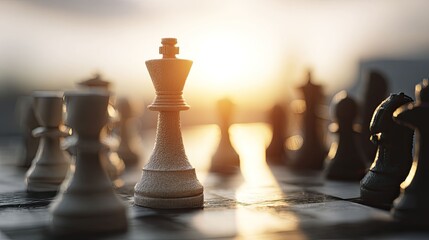 an outdoor chess setting with multiple pieces of the game arranged on a table that appears to be a part of a larger setup, possibly for a tournament or exhibition