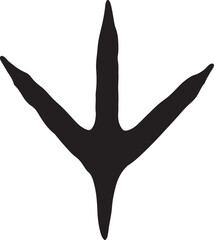 silhouette bird paw print