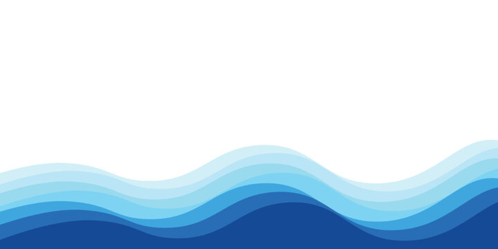 Sea waves layer vector background illustration. Sea beach vector illustration.