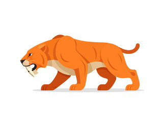 strong and dangerous sabertooth, vector illustration design