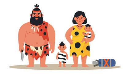 The cave family vector illustration design