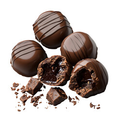 Chocolate Truffles with Glossy Coating and Filling