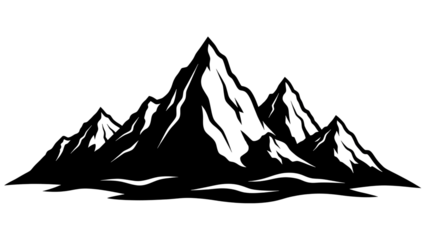 Silhouetted mountain range