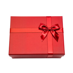 Elegant Red Gift Box with Satin Ribbon and Bow for Special Occasions