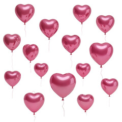 Vibrant Pink Heart-Shaped Balloons Collection