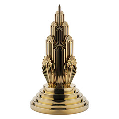 Golden Art Deco Trophy Award Statue