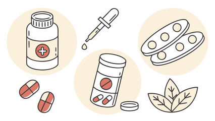 Vibrant health and wellness concept with pills and supplements