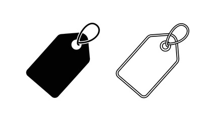 Fototapeta premium Two simple tag icons one solid black and one outlined in white