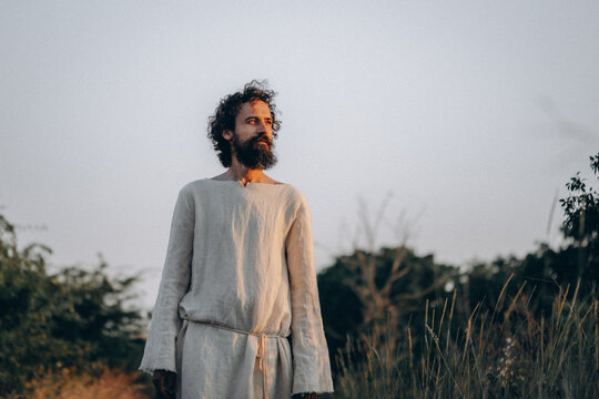 The apostle of Jesus walking.