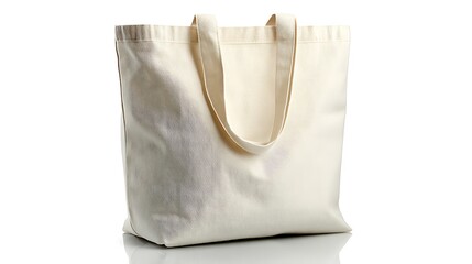 eco friendly reusable shopping bag isolated on white background bright lighting clean commercial stock photo, Realistic Photo