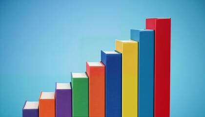 Stacked Books Forming Upward Bar Graph Representing Knowledge and Growth Concept