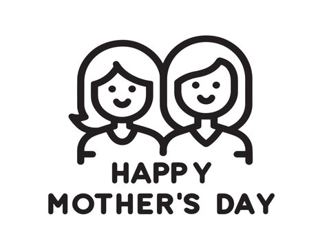 Beautiful mothers day greeting symbol in clean minimalist design - Powered by Adobe