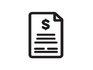 Beautiful invoice billing document icon with elegant modern lines