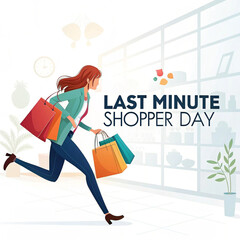 Last Minute Shopper Day Sale Concept, Urgent Holiday Shopping Last Minute Buyers, Fast Shopping Rush Before Deadline, Online Last Minute Shopping Promotion, Holiday Sale For Last Minute Shoppers