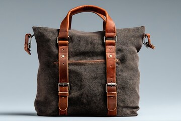 urban casual bag on white seamless backdrop studio shot bright lighting clear product focus catalog style, Realistic Photo