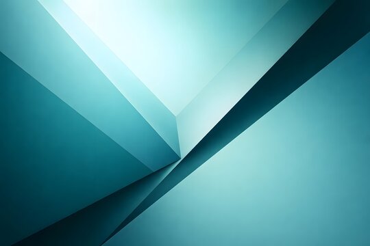 Abstract teal geometric background with layered 3d corner shapes and shadows